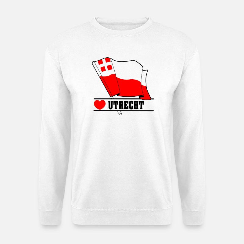 Flagge Utrecht im Herzen von UTRECHT - Unisex Pullover - Weiß