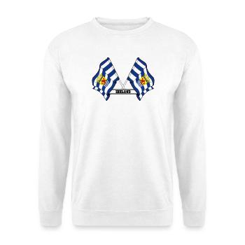 Zwei Flaggen mit dem Text ZEELAND - Unisex Pullover - Weiß - Vorne