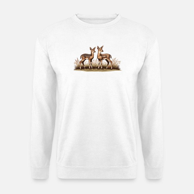 Cerf sur prairie - Sweat-shirt Unisexe - blanc
