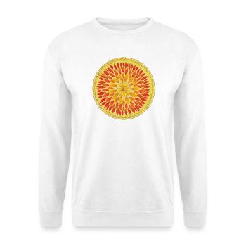 SeelenBlüten Mandala - Sonja Ariel von Staden - Unisex Pullover - Weiß - Vorne - Alina (178cm) & Michal (187cm)