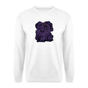 Fledermäuse, Mondsichel, Gräber, Bäume - Unisex Pullover - Weiß - Vorne