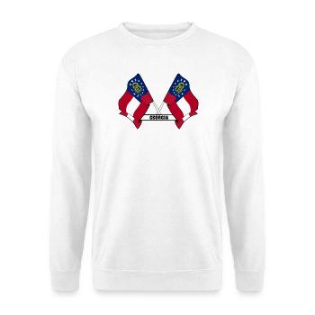 Deux drapeaux texte GÉORGIE - Sweat-shirt Unisexe - blanc - Devant