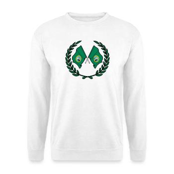 USA Washington flags in laurel wreath - Unisex Sweatshirt - white - Front