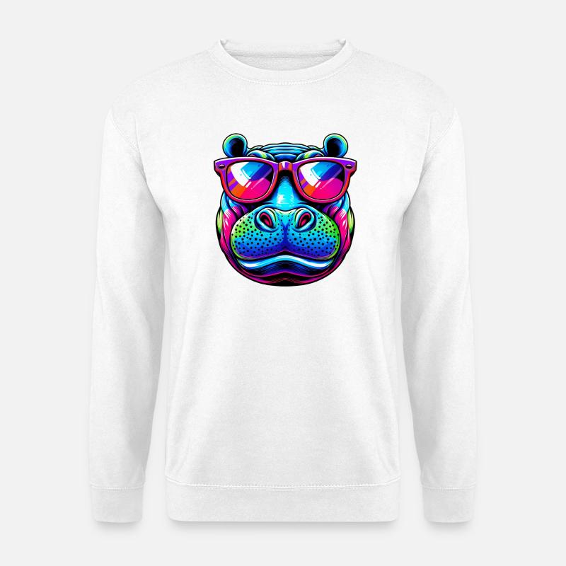 Nilpferd - Unisex Pullover - Weiß