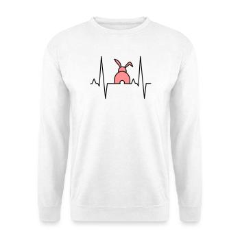 Lapin ludique avec des cœurs - Sweat-shirt Unisexe - blanc - Devant