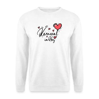 Karneval im Herz Kostüm Konfettiparade dezent - Unisex Pullover - Weiß - Vorne