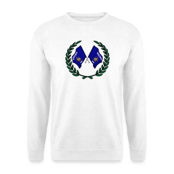USA Wisconsin Flaggen im Lorbeerkranz - Unisex Pullover - Weiß - Vorne