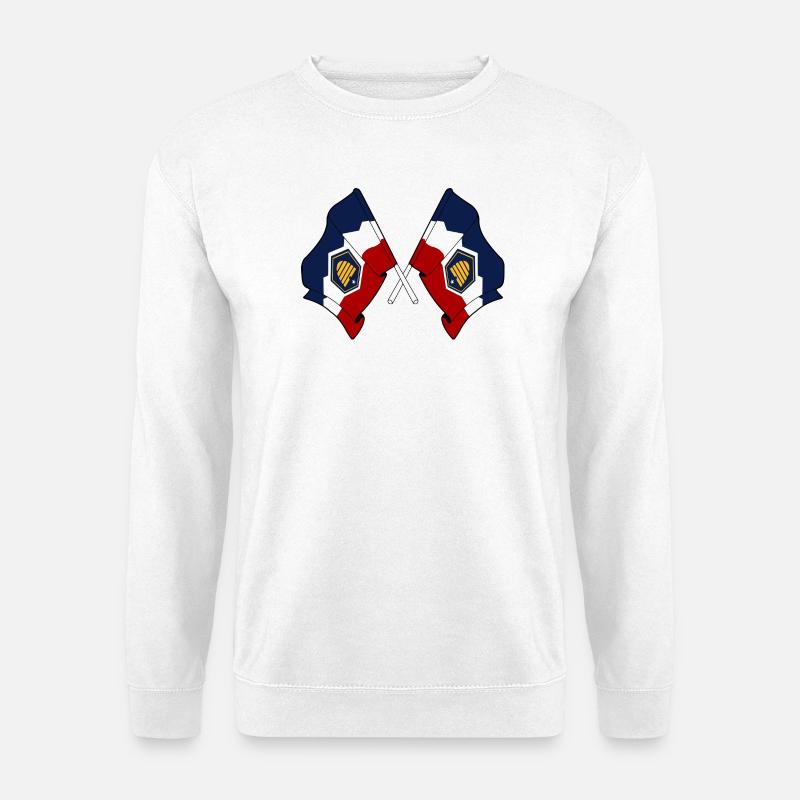 Two flags crossed Utah - Unisex Sweatshirt - white