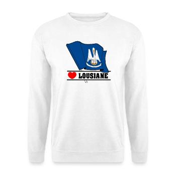 Drapeau Lousiane coeur LOUSIANE - Sweat-shirt Unisexe - blanc - Devant