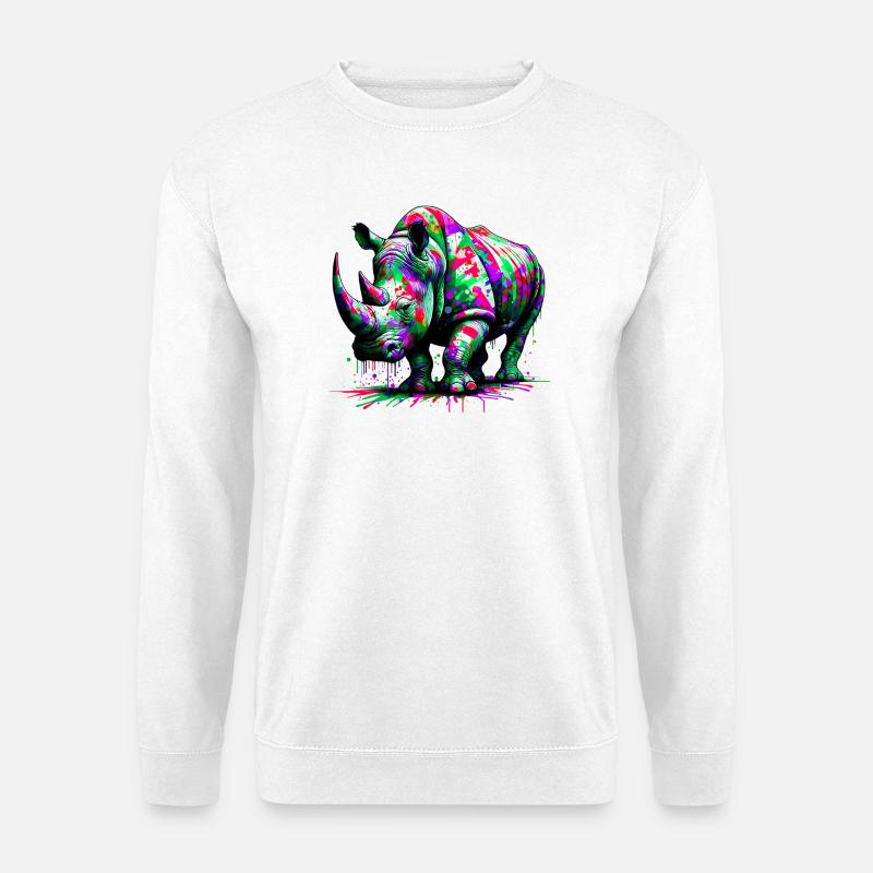Nashorn - Unisex Pullover - Weiß