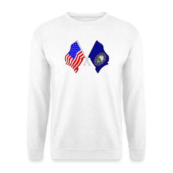 Drapeau des États-Unis et de l’État du New Hampshire croisé - Sweat-shirt Unisexe - blanc - Devant