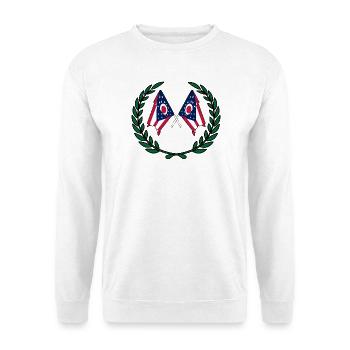 USA Ohio Flaggen im Lorbeerkranz - Unisex Pullover - Weiß - Vorne
