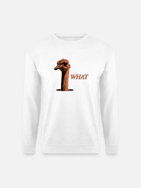 What?! – Grummelnder Strauß - Unisex Pullover - Weiß