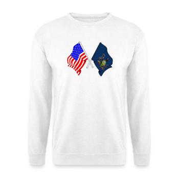 Drapeau des États-Unis et de l’État de Pennsylvanie franchi - Sweat-shirt Unisexe - blanc - Devant