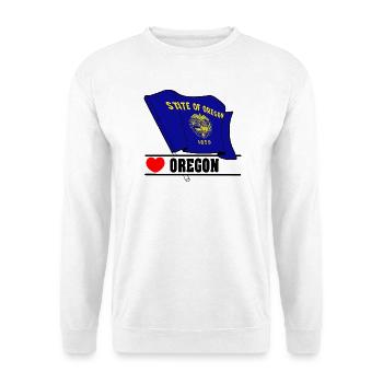 Flagge Oregon Herz OREGON - Unisex Pullover - Weiß - Vorne