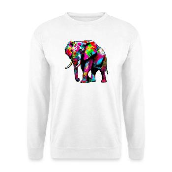 Elefant - Unisex Pullover - Weiß - Vorne