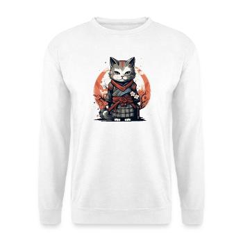 Warrior Cat Japanese Cat Samurai Cat - Unisex Sweatshirt - white - Front