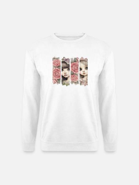 Rosenmädchen Brushdesign - Unisex Pullover - Weiß