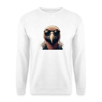 Geier mit Sonnenbrille - Unisex Pullover - Weiß - Vorne