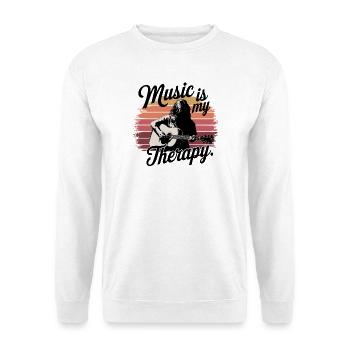 Music is My Therapy clef music fans and - Unisex Sweatshirt - white - Front