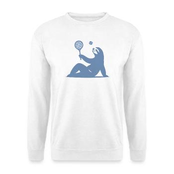 Sloth Tennis Tennis Player Ball Horn Silhouette - Unisex Sweatshirt - white - Front