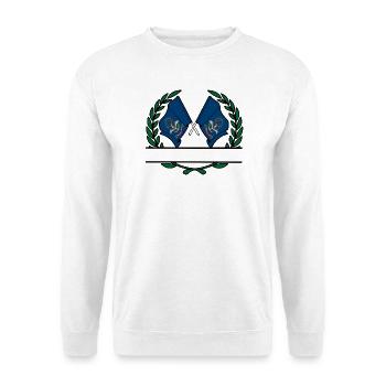 USA North Dakota Laurel Wreath Flag Banner - Unisex Sweatshirt - white - Front