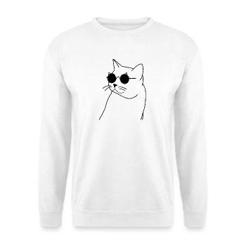 Chat avec des lunettes de soleil - Sweat-shirt Unisexe - blanc - Devant