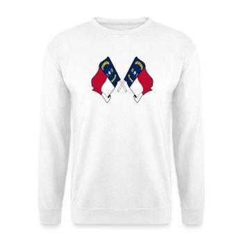 Zwei Flaggen durchquerten North Carolina - Unisex Pullover - Weiß - Vorne