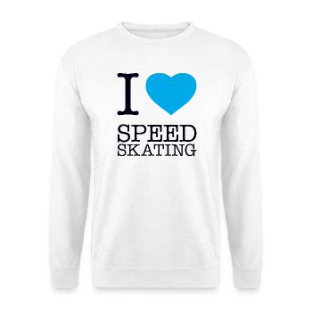 I LOVE SPEED SKATING - Unisex Pullover - Weiß - Vorne