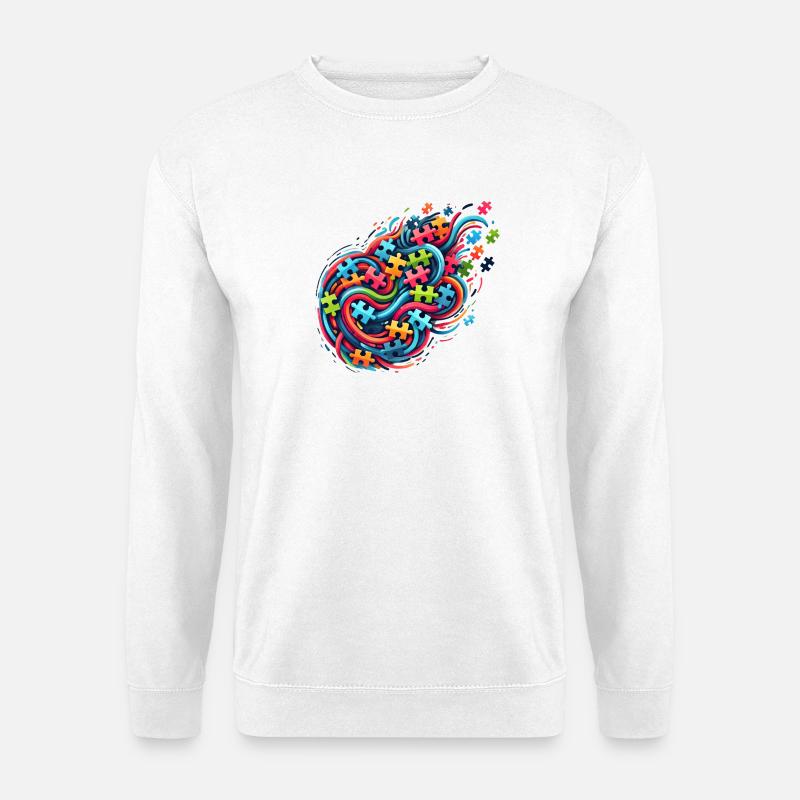 Colorful puzzle-inspired design - Unisex Sweatshirt - white