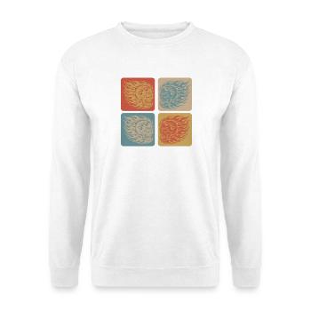 Crâne enflammé – Style motard et rocker - Sweat-shirt Unisexe - blanc - Devant