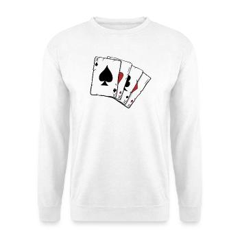 poker cards four aces illustration by Vexels - Sweat-shirt Unisexe - blanc - Devant