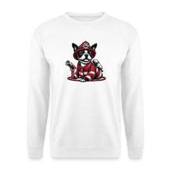 Bostie Feuerwehrhund - Unisex Pullover - Weiß - Vorne