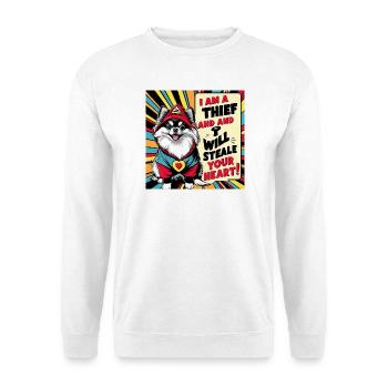 Pomeranian Dog "I am a thief" - Unisex Sweatshirt - white - Front