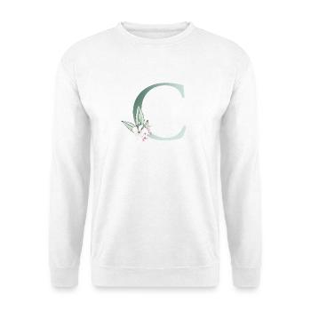 C Monogramme, Floral, Personnalisable - Sweat-shirt Unisexe - blanc - Devant