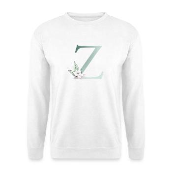 Z Monogram, Floral, Personalizable - Unisex Sweatshirt - white - Front