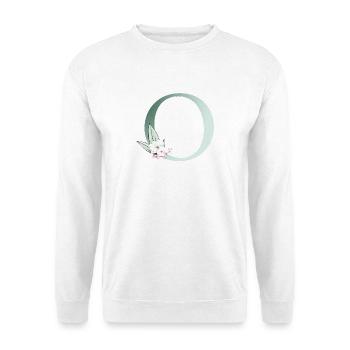 O Monogramm, Floral, personalisierbar - Unisex Pullover - Weiß - Vorne
