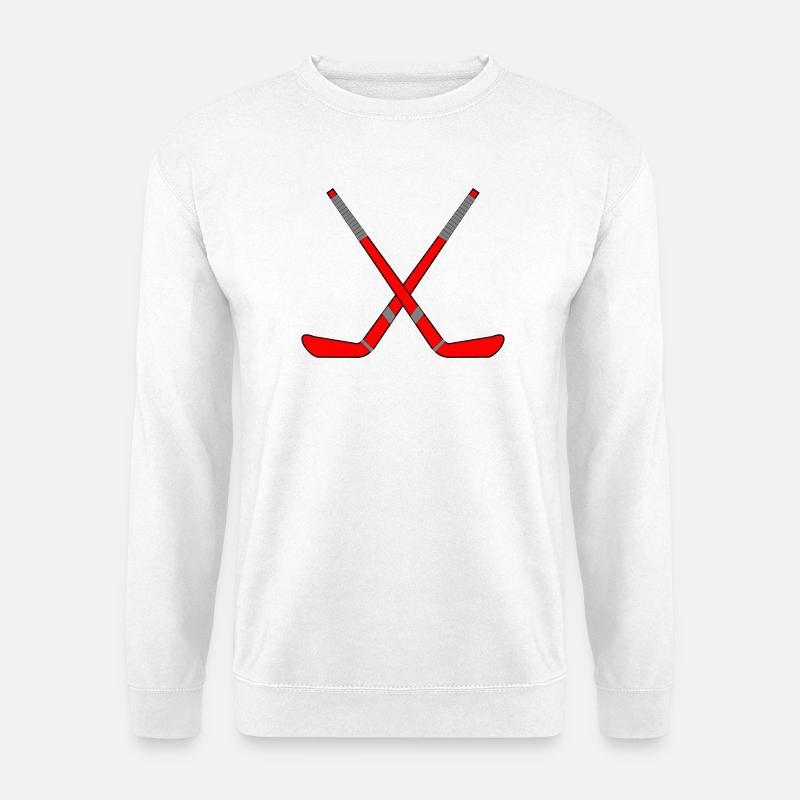 Gekreuzte Eishockeyschläger - Unisex Pullover - Weiß