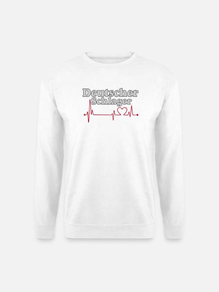 Schlager Party , Schlager Musik , Herzschlag - Unisex Pullover - Weiß