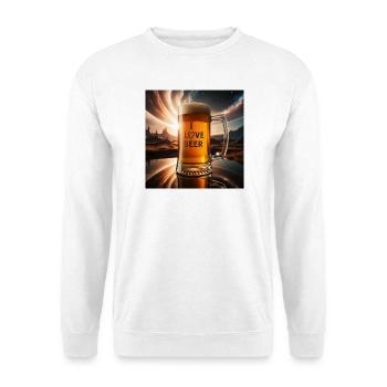 I Love Beer Glasmotiv - Unisex Pullover - Weiß - Vorne