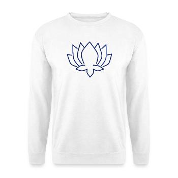 Lotusblau Linien-Print - Unisex Pullover - Weiß - Vorne