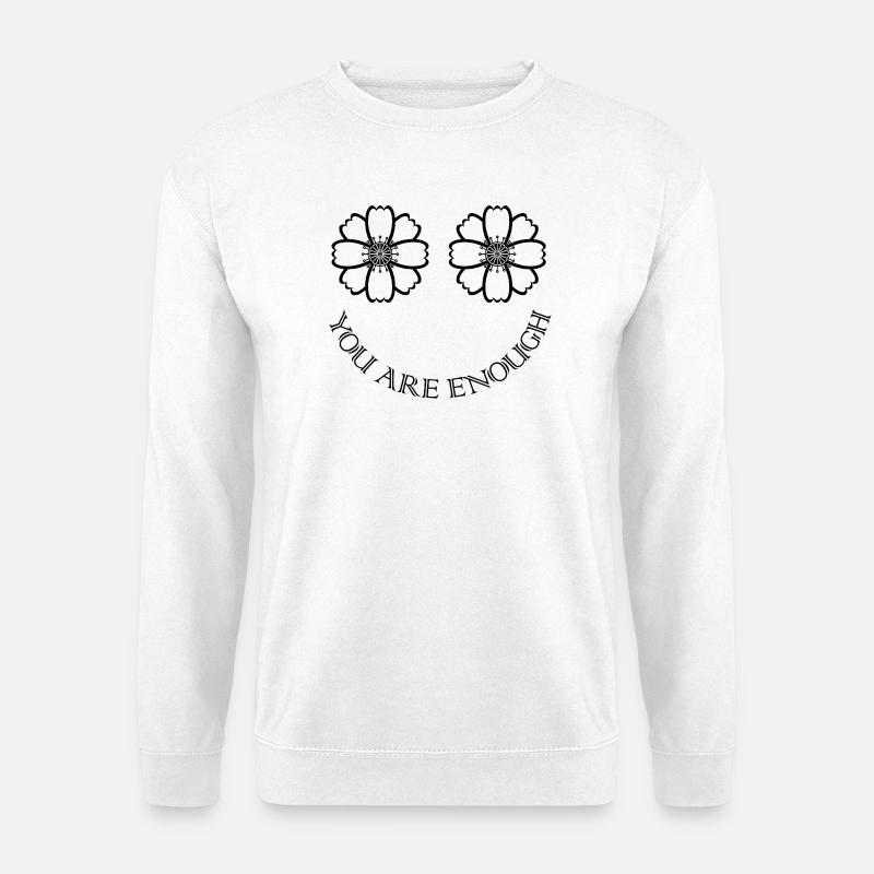 Blumenaugen / Augen wie Blumen mit Spruch - Unisex Pullover - Weiß