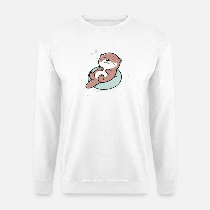Loutre détendue - Illustration d’animal mignon - Sweat-shirt Unisexe - blanc