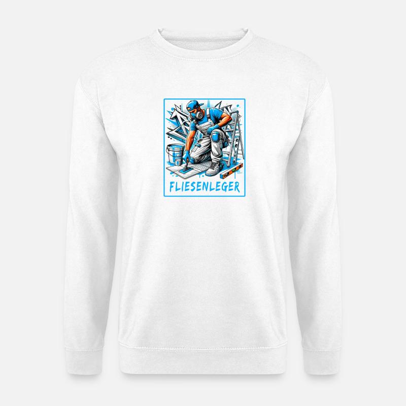 Fliesenleger – Perfektion auf jedem Boden - Unisex Pullover - Weiß