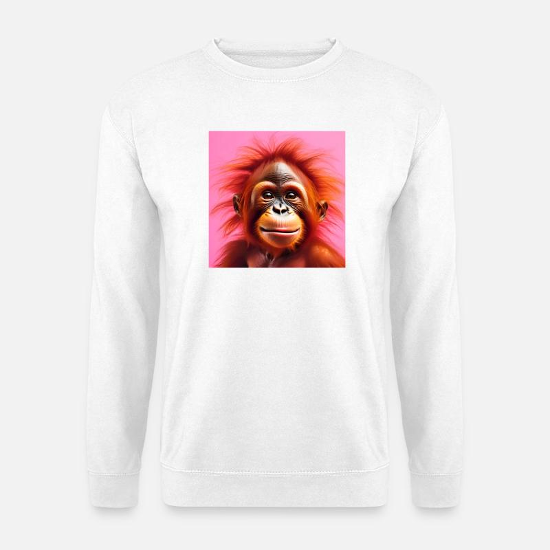 Orang-Utan, Primat, Affe - Unisex Pullover - Weiß