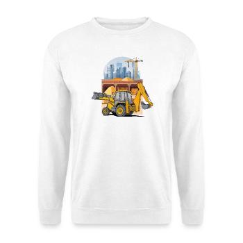 Backhoe Loader, Tractor Loader on Construction Site - Unisex Sweatshirt - white - Front