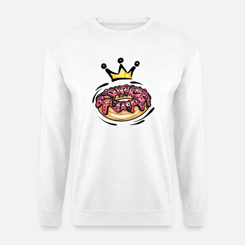 Donut Krone Nascherei Bunt - Unisex Pullover - Weiß