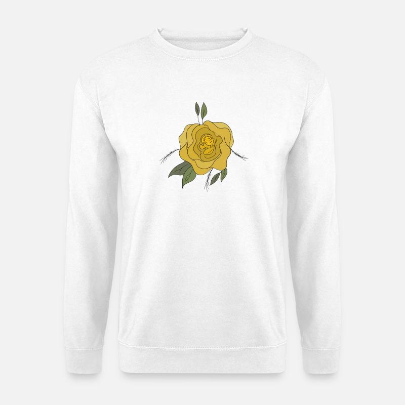Gelbe Blume - Unisex Pullover - Weiß