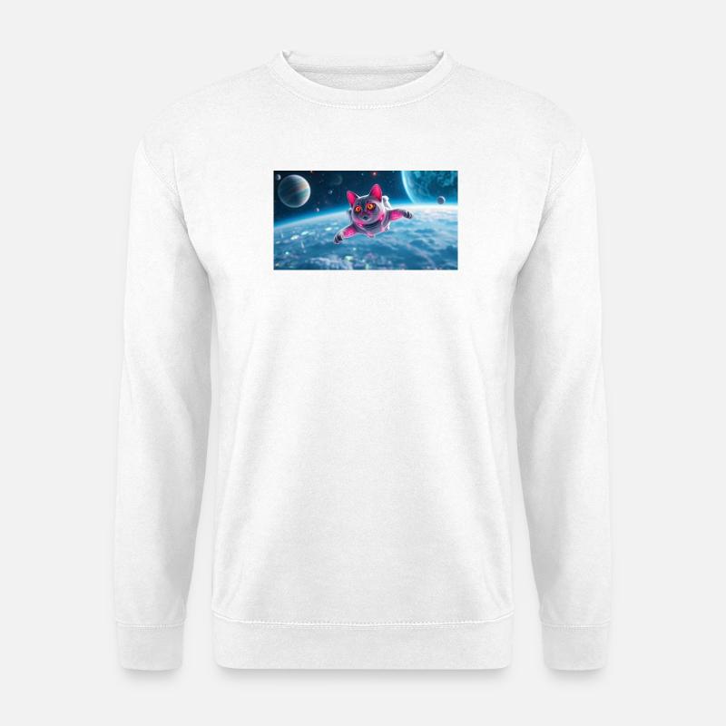 Katze Astronaut - Unisex Pullover - Weiß