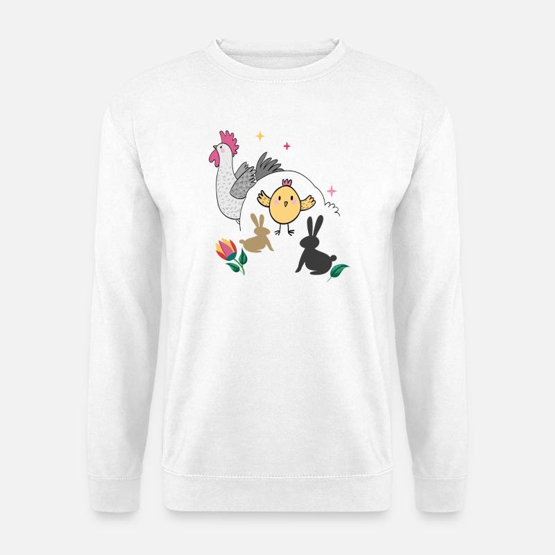 Easter with chicks and bunnies - Unisex Sweatshirt - white